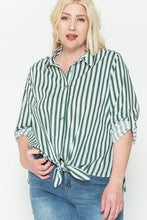 Load image into Gallery viewer, Multi Stripe Side Slit Cotton Shirt
