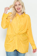 Load image into Gallery viewer, Twisted Knot Detail Oversized Satin Shirt
