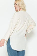Load image into Gallery viewer, V Neck Mandarin Collar Oversized Satin Shirt
