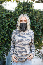 Load image into Gallery viewer, Mask Neck Detail Hooded Sweater

