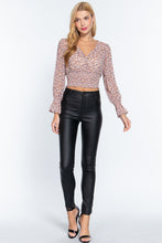 Load image into Gallery viewer, Long Slv Smocked Print Chiffon Top
