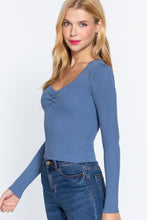 Load image into Gallery viewer, Shirring Sweatheart Neck Sweater
