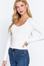 Load image into Gallery viewer, Shirring Sweatheart Neck Sweater
