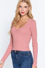 Load image into Gallery viewer, Shirring Sweatheart Neck Sweater
