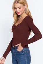 Load image into Gallery viewer, Shirring Sweatheart Neck Sweater
