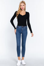 Load image into Gallery viewer, Shirring Sweatheart Neck Sweater
