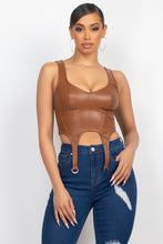 Load image into Gallery viewer, D-ring Sweetheart Bustier Leather Top
