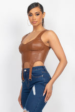 Load image into Gallery viewer, D-ring Sweetheart Bustier Leather Top
