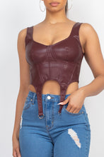 Load image into Gallery viewer, D-ring Sweetheart Bustier Leather Top
