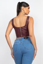 Load image into Gallery viewer, D-ring Sweetheart Bustier Leather Top
