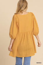 Load image into Gallery viewer, Gauze Slub V-neck Frayed Edge Detail Tunic Dress
