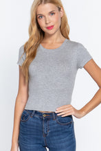 Load image into Gallery viewer, Short Slv Crew Neck Rib Crop Top
