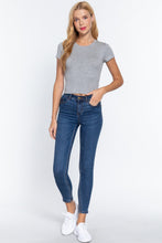 Load image into Gallery viewer, Short Slv Crew Neck Rib Crop Top
