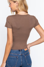 Load image into Gallery viewer, Short Slv Crew Neck Rib Crop Top
