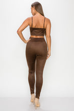 Load image into Gallery viewer, Embossed Snake Print Top And Leggings Set

