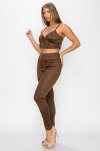 Load image into Gallery viewer, Embossed Snake Print Top And Leggings Set
