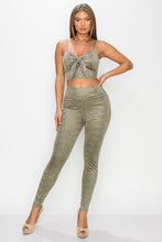 Load image into Gallery viewer, Embossed Snake Print Top And Leggings Set
