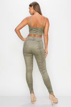 Load image into Gallery viewer, Embossed Snake Print Top And Leggings Set
