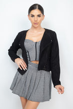 Load image into Gallery viewer, Cropped Zip-up Moto Suede Jacket
