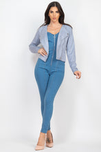 Load image into Gallery viewer, Cropped Zip-up Moto Suede Jacket
