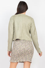 Load image into Gallery viewer, Cropped Zip-up Moto Suede Jacket
