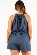 Load image into Gallery viewer, Plus Size Chambray, Sleeveless Romper
