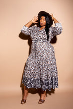 Load image into Gallery viewer, Contrast Animal Print Shirt Dress

