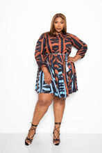 Load image into Gallery viewer, Mini Tie Waist Dress With Contrast Animal Print
