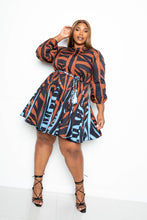 Load image into Gallery viewer, Mini Tie Waist Dress With Contrast Animal Print
