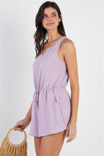 Load image into Gallery viewer, Ribbed Self-tie Waistline Romper
