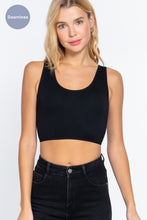 Load image into Gallery viewer, Sleeveless Scoop Neck Back Lace-up Detail Seamless Rib Knit Top
