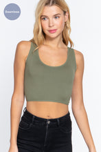 Load image into Gallery viewer, Sleeveless Scoop Neck Back Lace-up Detail Seamless Rib Knit Top
