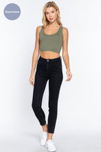 Load image into Gallery viewer, Sleeveless Scoop Neck Back Lace-up Detail Seamless Rib Knit Top
