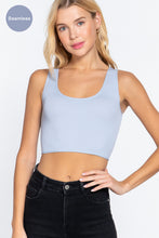 Load image into Gallery viewer, Sleeveless Scoop Neck Back Lace-up Detail Seamless Rib Knit Top
