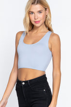 Load image into Gallery viewer, Sleeveless Scoop Neck Back Lace-up Detail Seamless Rib Knit Top
