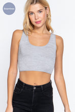 Load image into Gallery viewer, Sleeveless Scoop Neck Back Lace-up Detail Seamless Rib Knit Top
