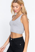 Load image into Gallery viewer, Sleeveless Scoop Neck Back Lace-up Detail Seamless Rib Knit Top
