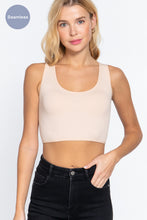 Load image into Gallery viewer, Sleeveless Scoop Neck Back Lace-up Detail Seamless Rib Knit Top
