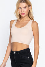 Load image into Gallery viewer, Sleeveless Scoop Neck Back Lace-up Detail Seamless Rib Knit Top
