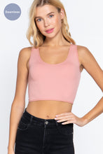 Load image into Gallery viewer, Sleeveless Scoop Neck Back Lace-up Detail Seamless Rib Knit Top
