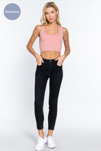 Load image into Gallery viewer, Sleeveless Scoop Neck Back Lace-up Detail Seamless Rib Knit Top
