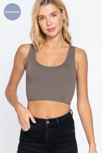 Load image into Gallery viewer, Sleeveless Scoop Neck Back Lace-up Detail Seamless Rib Knit Top
