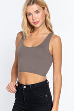 Load image into Gallery viewer, Sleeveless Scoop Neck Back Lace-up Detail Seamless Rib Knit Top
