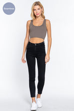 Load image into Gallery viewer, Sleeveless Scoop Neck Back Lace-up Detail Seamless Rib Knit Top
