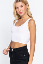 Load image into Gallery viewer, Sleeveless Scoop Neck Back Lace-up Detail Seamless Rib Knit Top
