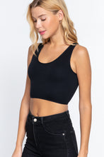 Load image into Gallery viewer, Sleeveless Scoop Neck Back Lace-up Detail Seamless Rib Knit Top
