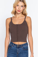 Load image into Gallery viewer, Front Closure With Hooks Sweater Cami Top
