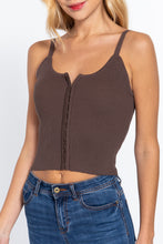 Load image into Gallery viewer, Front Closure With Hooks Sweater Cami Top
