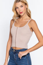 Load image into Gallery viewer, Front Closure With Hooks Sweater Cami Top

