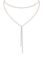 Load image into Gallery viewer, Rhinestone Simple Lariat Layer Necklace
